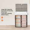 DUMOS Woven Laundry Basket with Lid, 90L Large Capacity Hamper,