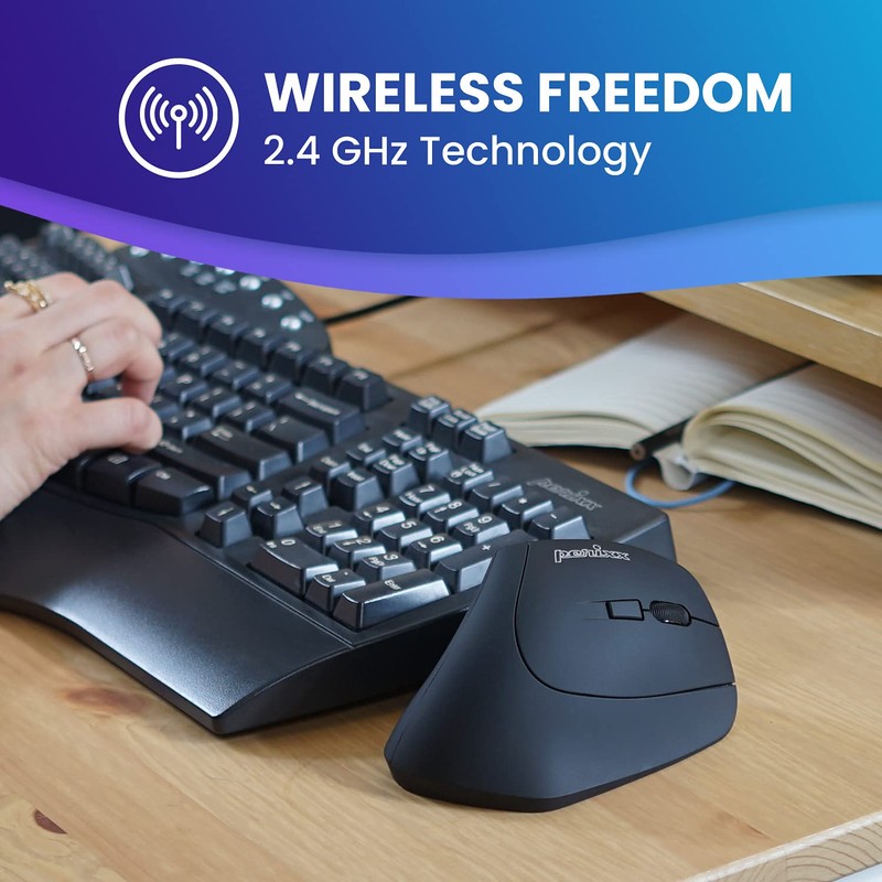 Perixx PERIMICE-715II Vertical Right Handed USB Ergonomic Mouse (Wireless)