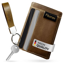 Fibonex Magic Wallet Leather Wallet with Coin Compartment - Slim Wallet for Men & Women - High Quality Genuine Leather - Smart Design for Cards, Notes & Coins, brown, Minimalist