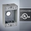 TayMac SB375S Weatherproof Box, 1-Gang, (3) 3/4-Inch Outlets, Gray