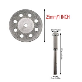Chiloskit 10 pcs 25MM/ 1" Diamond Cutting Discs Cut Off Wheel Coated Rotary Tools 1/8 Mandrel Compatible with Most Rotary Tools for Cutting Gemstones, Glass, Geramics, (25mm)