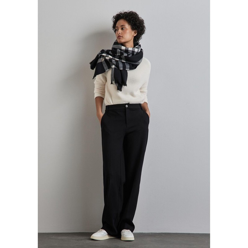 Street One Women's Checked Scarf, black