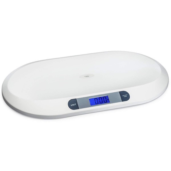 20KG/44LBS Electronic Digital Baby Weighing Scale Measure Infant/Baby/Pet Weight Accurately, Precision of 10g, Length 55cm, Large LCD Display, Weight Measure Tool White