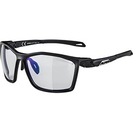 ALPINA TWIST FIVE V - Selbsttönende, Bruchfeste & Beschlagfreie Sport- & Fahrradbrille Mit 100% UV-Schutz Für Erwachsene, black matt, One Size