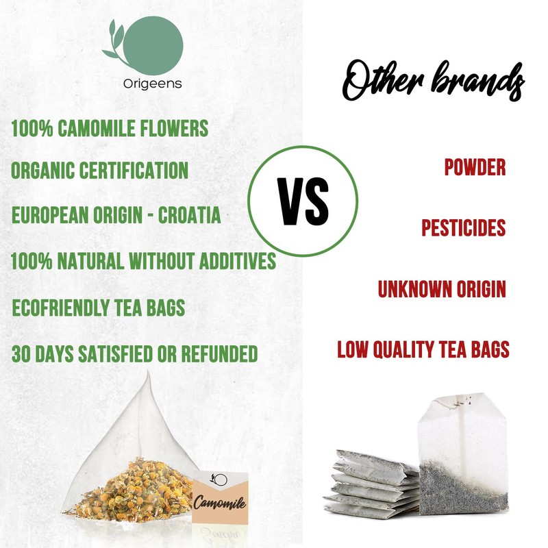 ORIGEENS - 30 Chamomile Tea Bags - Organic Camomile Tea