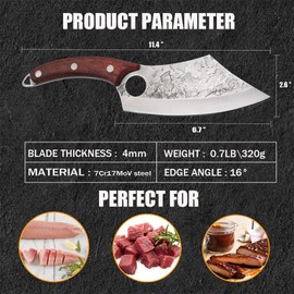 Japan Knives,Meat Cleaver Knife, Hand Forged Full Tang Butcher knife for Meat Cutting, High Carbon Steel Viking Knife for Kitchen Outdoor Camping BBQ Father's Day Christmas Gift Men Women