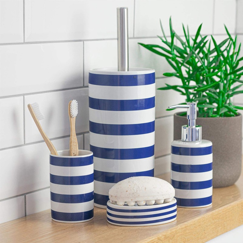 Harbour Housewares Soap Dish - Glazed Ceramic Bathroom Sink Holder