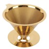 Coffee Filter, Gold Honeycomb Stainless Steel Reusable Pour-Over Coffee Filter