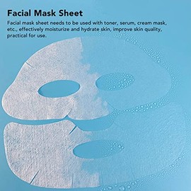 100 Hojas de Mascarilla Facial de Algodón agrandadas Hidratante, Agradable para la Piel, Mascarilla Cosmética para el Cuidado de la Piel con Seda...  