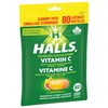 HALLS Vitamin C Assorted Citrus Flavour Supplement Drop Lozenges, Throat
