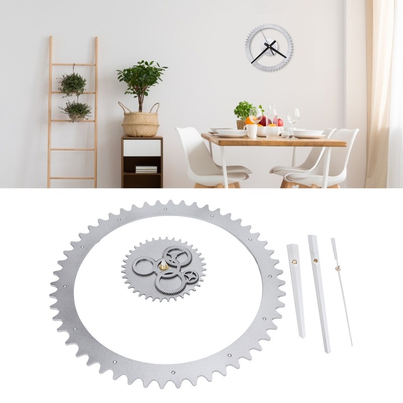 Simple Wall Clock Hollow Gear Frameless Design Hanging Clock with