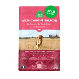 Open Farm, Ancient Grains Dry Dog Food, Protein-Rich & Nutrient Dense, 90% Animal Protein Mixed with Non-GMO Fruits, Veggies and Superfoods, Wild Caugh Salmon Recipe, 22lb Bag