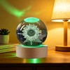 YouerCrystal 3D Sunflower Lamp,2.36 inch 3D K9 Crystal Ball Sunflower