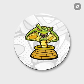 Unbranded Angry Snake Head Mascot Animal | 4'' X 4'' Round Decorative Magnet