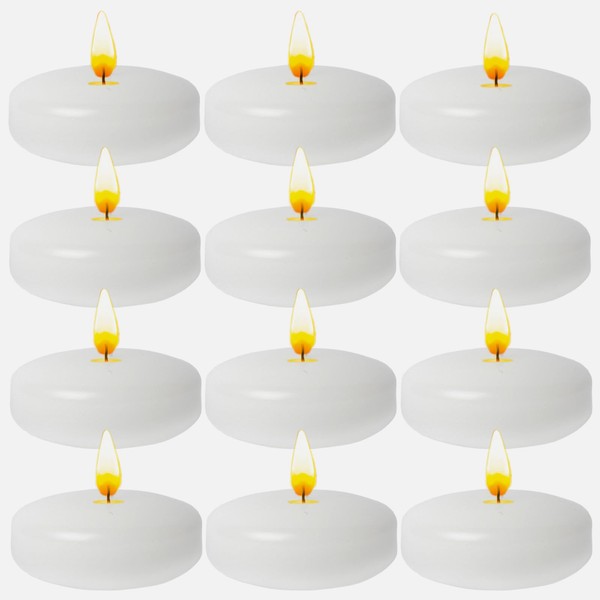 2Inch Floating Candles Unscented Set,100% Cotton Wick Smokeless Dripless，Smooth Flame