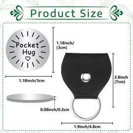 CREATCABIN Pocket Hug Token Long Distance Relationship Keepsake Stainless Steel Double Sided Inspirational Gift with PU Leather Keychain for Friends Daughter Graduation Son 3x3cm - You'Re Awesome