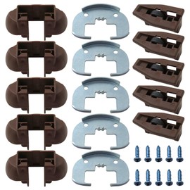 GRABOTE New 5 Sets Replacement Drawer Guide Kit Compatible with Rite-Trak II Model #168 with a Metal Black Plate and Drawer Stop with a Roller