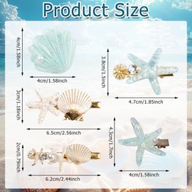 Pack of 5 Hair Clips Starfish Shell Starfish Hair Clips Shell Hairpin Pearl Starfish Hair Clips Shells Hair Clip Starfish Hair Accessories Decorative Accessories for Women Girls Women