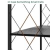 DEANIC 5-Shelf Folding Bookcase with Wheels, Rolling Bookshelf Heavy Duty
