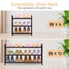 isightguard 3 Tier Expandable Shoe Rack, Adjustable Shoe Shelf Storage