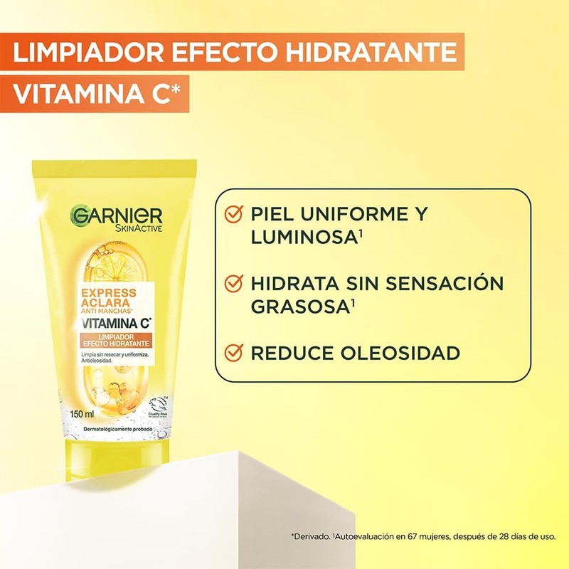 Gel de Limpieza Garnier Express Aclara efecto hidratante Vitamina C