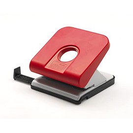 Novus Master Hole Punch 25 Sheets Hole Capacity with Stop Rail Reliable Office Hole Punch Red
