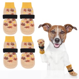 SCENEREAL Anti Slip Dog Socks for Hot/Cold Pavement, Double Sides Dog Boots & Paw Protectors to Prevent Licking Paws, Non Slip Anti Twist Small Medium Large Senior Dogs Socks for Hardwood Floors