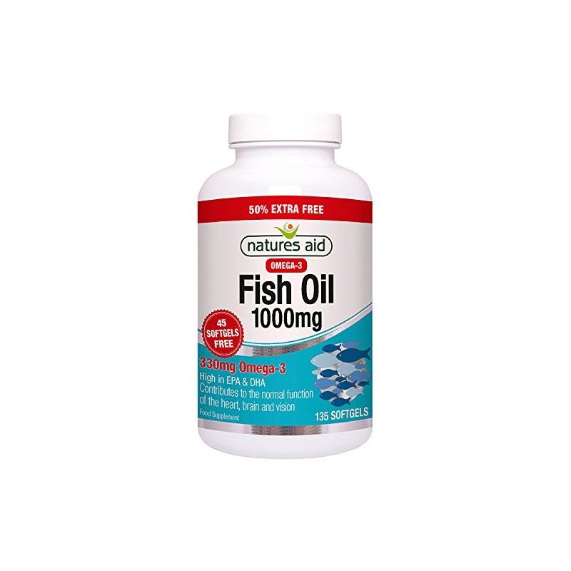 Natures Aid Fish Oil, 1000 mg, 135 Softgels (Provides Omega-3
