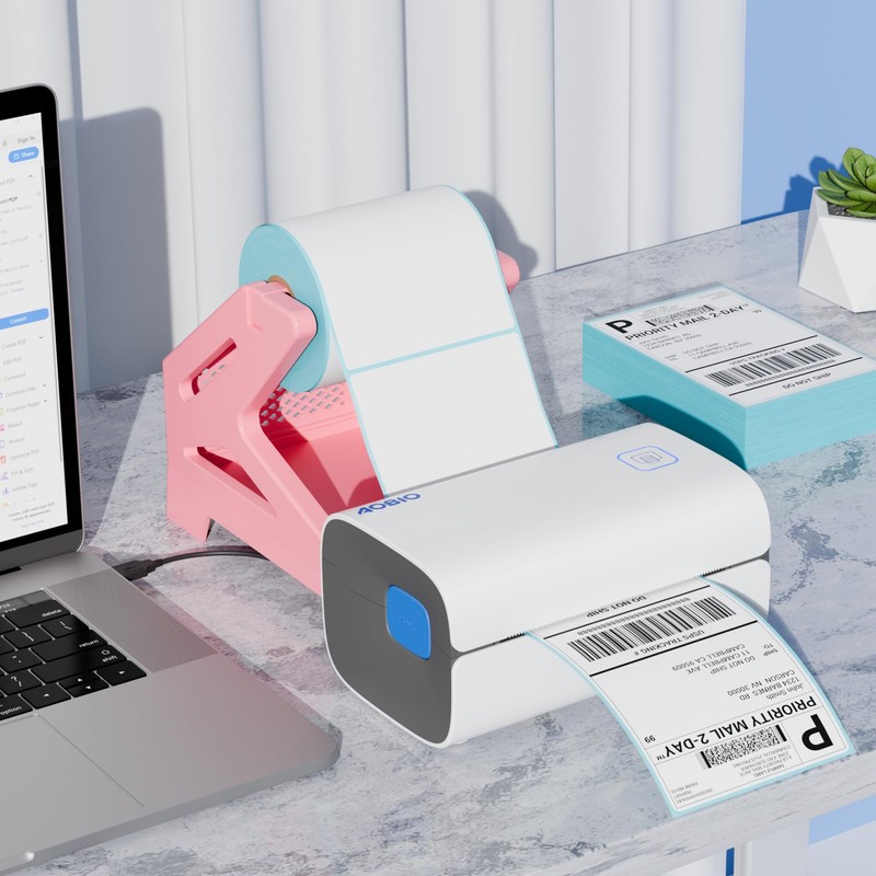 AOBIO Label Holder, Compatible with Rolls and Fan-Fold Labels, Thermal