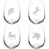 MIP Set of 4 Wine Glass Gift Unicorn Collection (17
