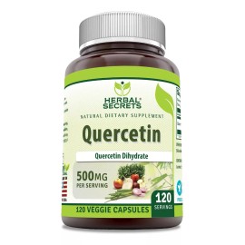 Herbal Secrets Quercetin Quercetina 500mg 120 Cápsulas Sabor Sin Sabor