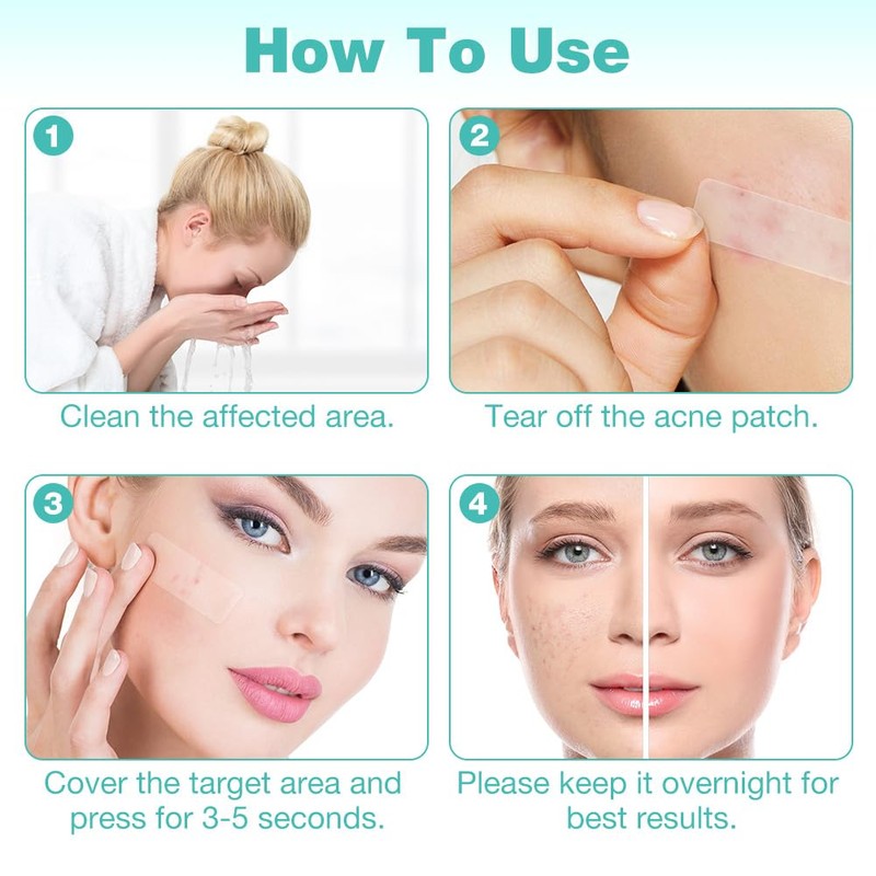 BUTBU 265 Stücks Pickel Patch Groß, 4 Größen Pimple Patches