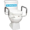 Carex 3.5 Inch Raised Toilet Seat with Arms, Elongated Toilet