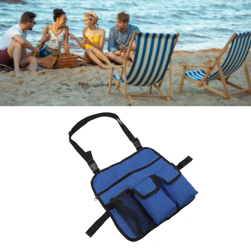 Beach Chair Armrest Bag 600D Oxford Cloth Multifunctional Outdoor Chair