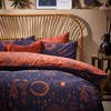 furn. Constellation Single Duvet Cover Set, Cotton, Polyester, Bronze/Navy, CONSTEL/D01/BNV