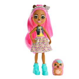 Enchantimals City Tails Hauptstrasse Hensley Hedgehog and Spiney Doll - Hedgehog Girl with Removable Headband, Skirt and Shoes, for Children from 4 Years, HKN13