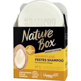 Nature Box Firm Shampoo Nourishing Care (85 g), Solid Hair Care Shampoo with Argan Oil Provides Intensive Care, Recyclable Packaging, 2 x 85 g