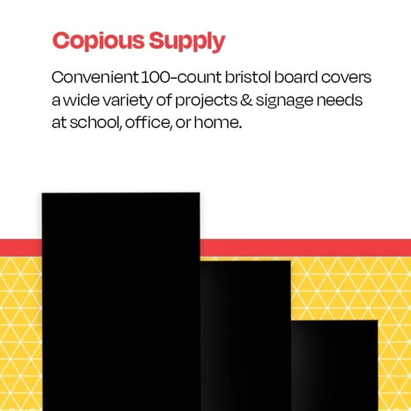 School Smart Folding Bristol Tagboard, 18 x 24 Inches, Black,