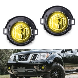 iJDMTOY OE-Spec H11 Halogen Bulb Yellow Lens Fog Light w/Relay For 10-20 Nissan Frontier