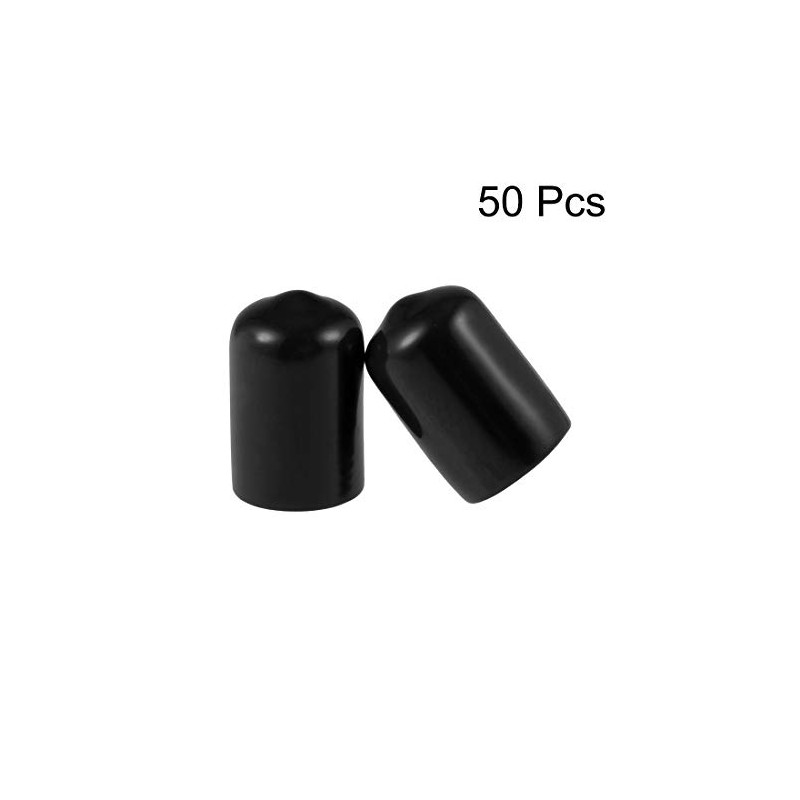 sourcing map 50pcs Rubber End Caps 11mm ID Vinyl Round