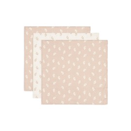 Jollein 535-851-67042 Muslin Cloths / Swaddle Set of 3 Twig Pink / White (70 x 70 cm)