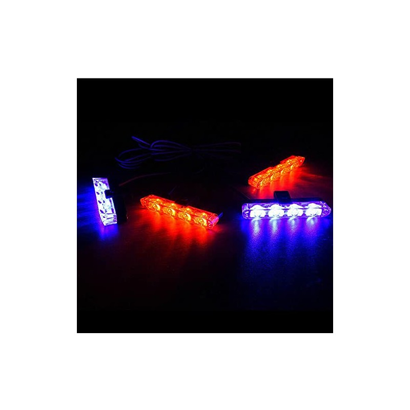 Riloer 16 LED Car Strobe Flash Light, 12V Dash Police