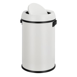 Garvee 17 gal/65 L Trash Can, Fingerprint-Proof Stainless Steel Swing Top Garbage Can, Heavy Duty Commercial Round Trash Bin with Swing Lid for Restaurant, Home, Office,White