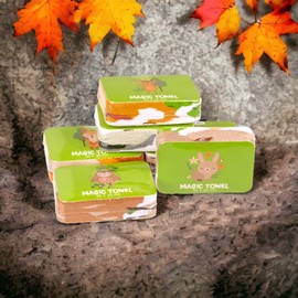 MIK funshopping Set of Magic Washcloths, Magic Cloth, Magic Towel, Party Bag, Children's Gift Tombola (Set of 6 Forest Animals)