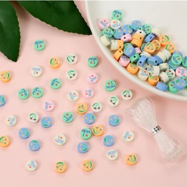 100pcs I Love Mom Flower Polymer Spacer Beads, Mixed Clay Beads for DIY Jewelry Making, Bracelet Necklace Hair Clip Accessories (I Love Mom)