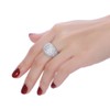 White Diamond Accent Dome Ring - Cluster Cubic Zirconia Paved