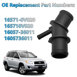 Upper Radiator Coolant Hose Connector Pipe Adapter Fit for Toyota RAV4 2009 2010 2011 2012 Replace 16571-0V020 165710V020 16057-36011 1605736011