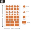 YIKIADA Orange Multi-Shaped Labels Color Coding Stickers Shape Stickers Triangles