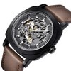 Benyar Automatic Watches for Men | Skeleton Mechanical Leather Strap