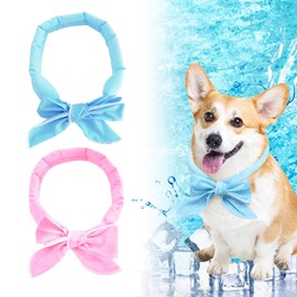 2 Pcs Dog Cooling Bandanas, Cooling Scarf for Dogs and Other Pets, Ice Crystals for Dog Fast Cooling, Cooling Dog Bandana Summer Indoor Outdoor